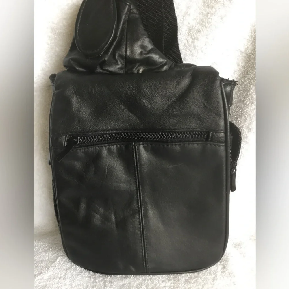 Black Leather Crossbody Bag